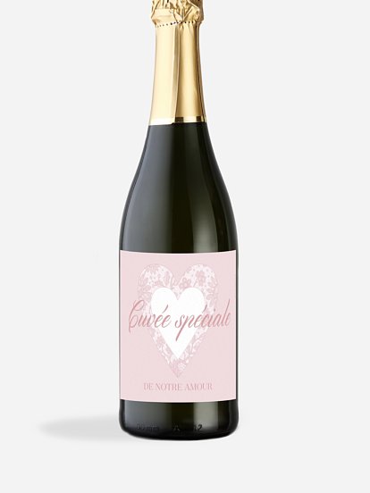 Étiquette bouteille Oui romantique