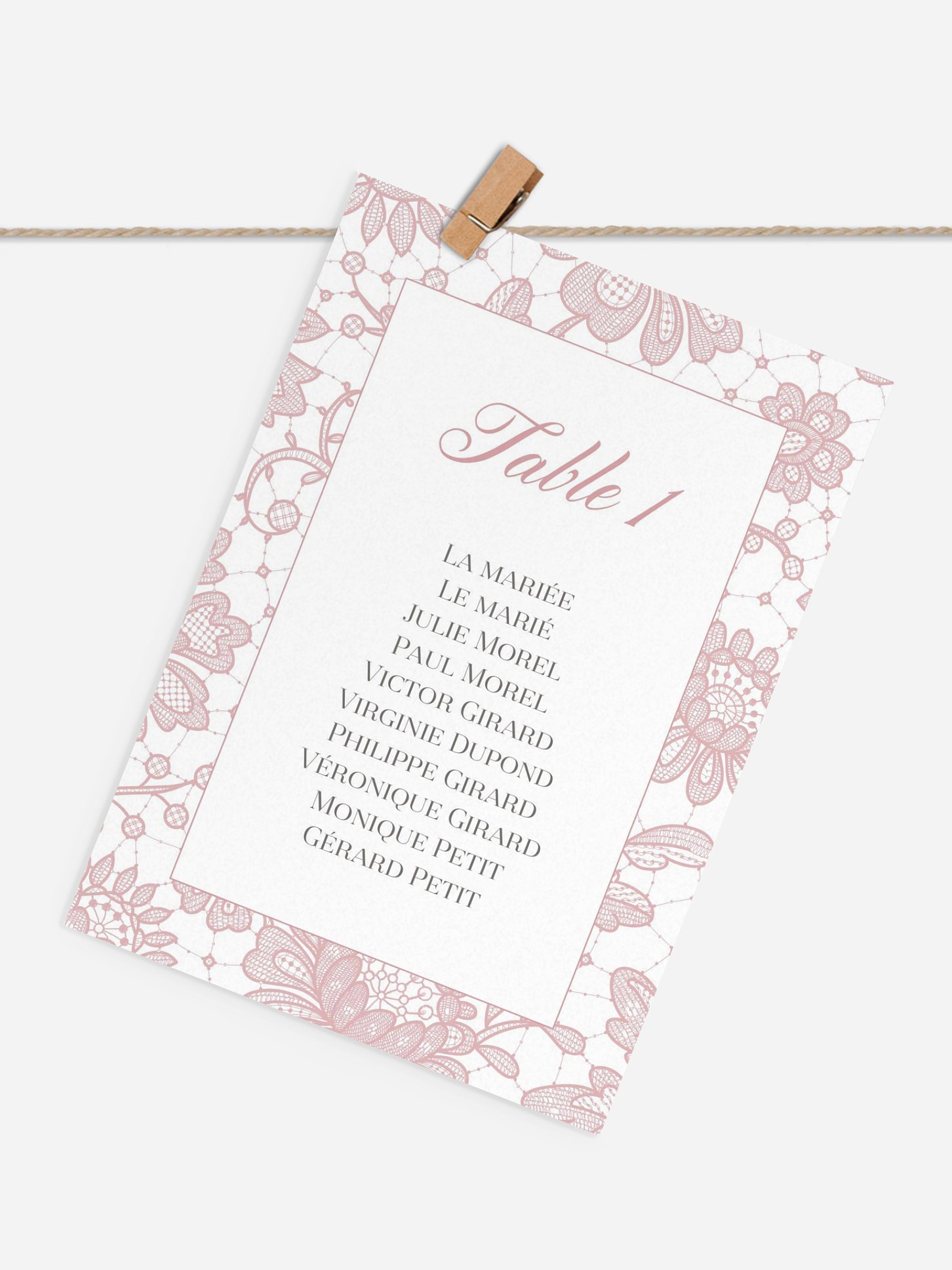 Cartons plan de table mariage Oui romantique
