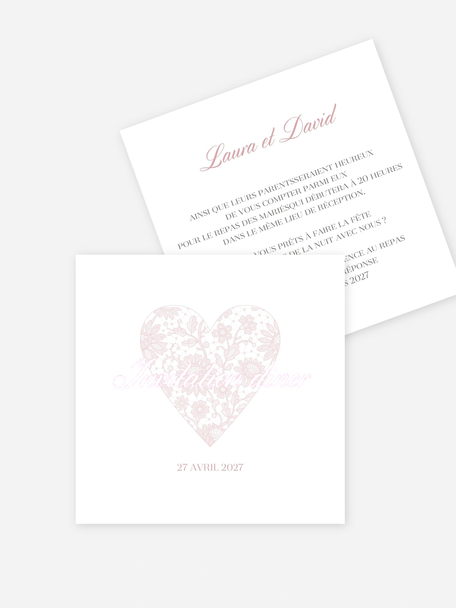 Carton d'invitation Oui romantique