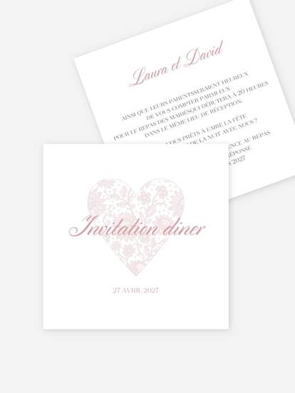 Carton d'invitation Oui romantique