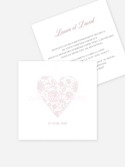 Carton d'invitation Oui romantique