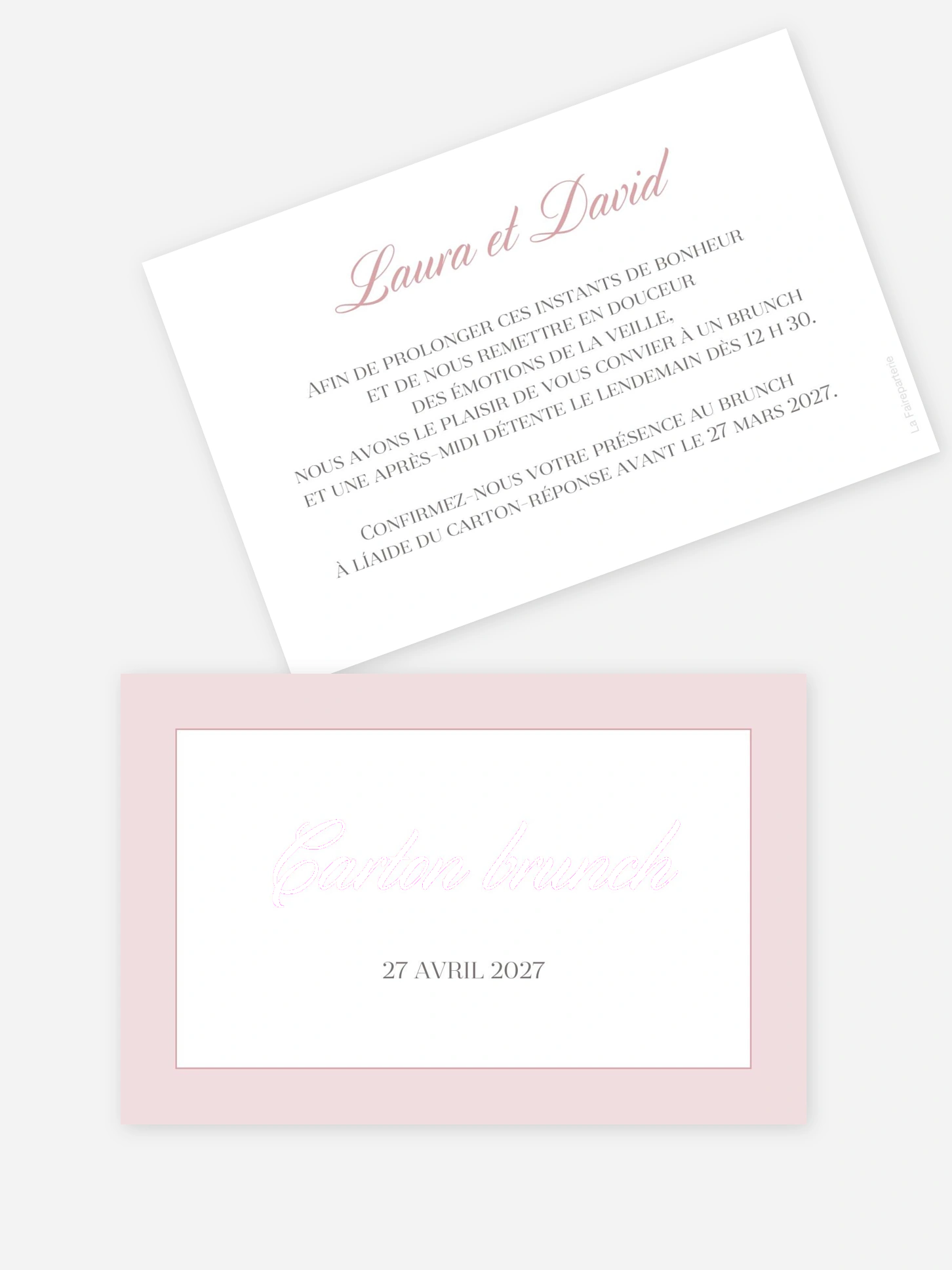 Carte brunch Oui romantique