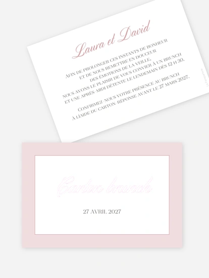 Carte brunch Oui romantique