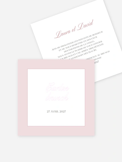 Carte brunch Oui romantique