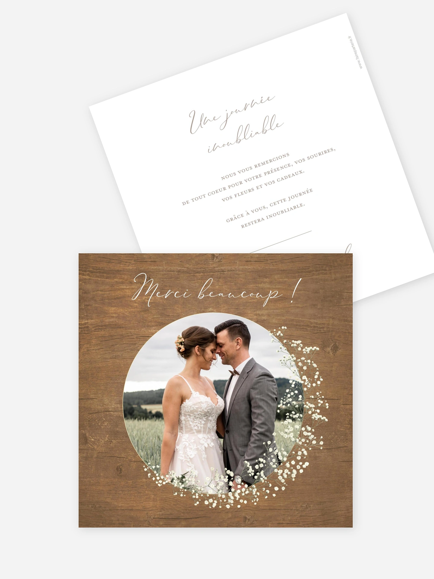 Carte de remerciements Couronne gypsophile