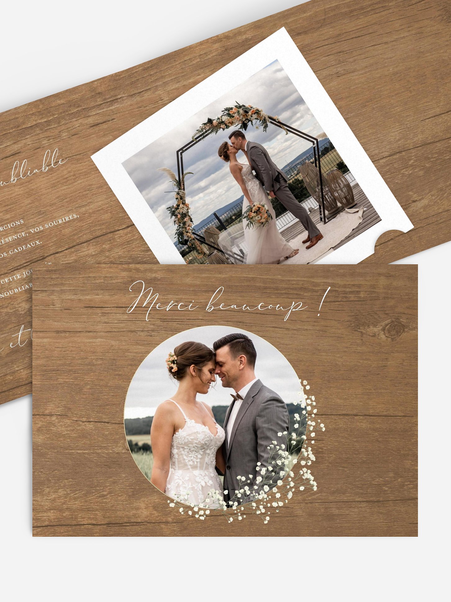 Carte de remerciements Couronne gypsophile