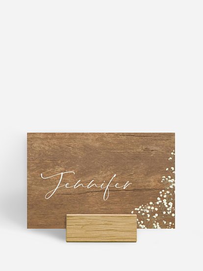 Marque-place mariage Couronne gypsophile