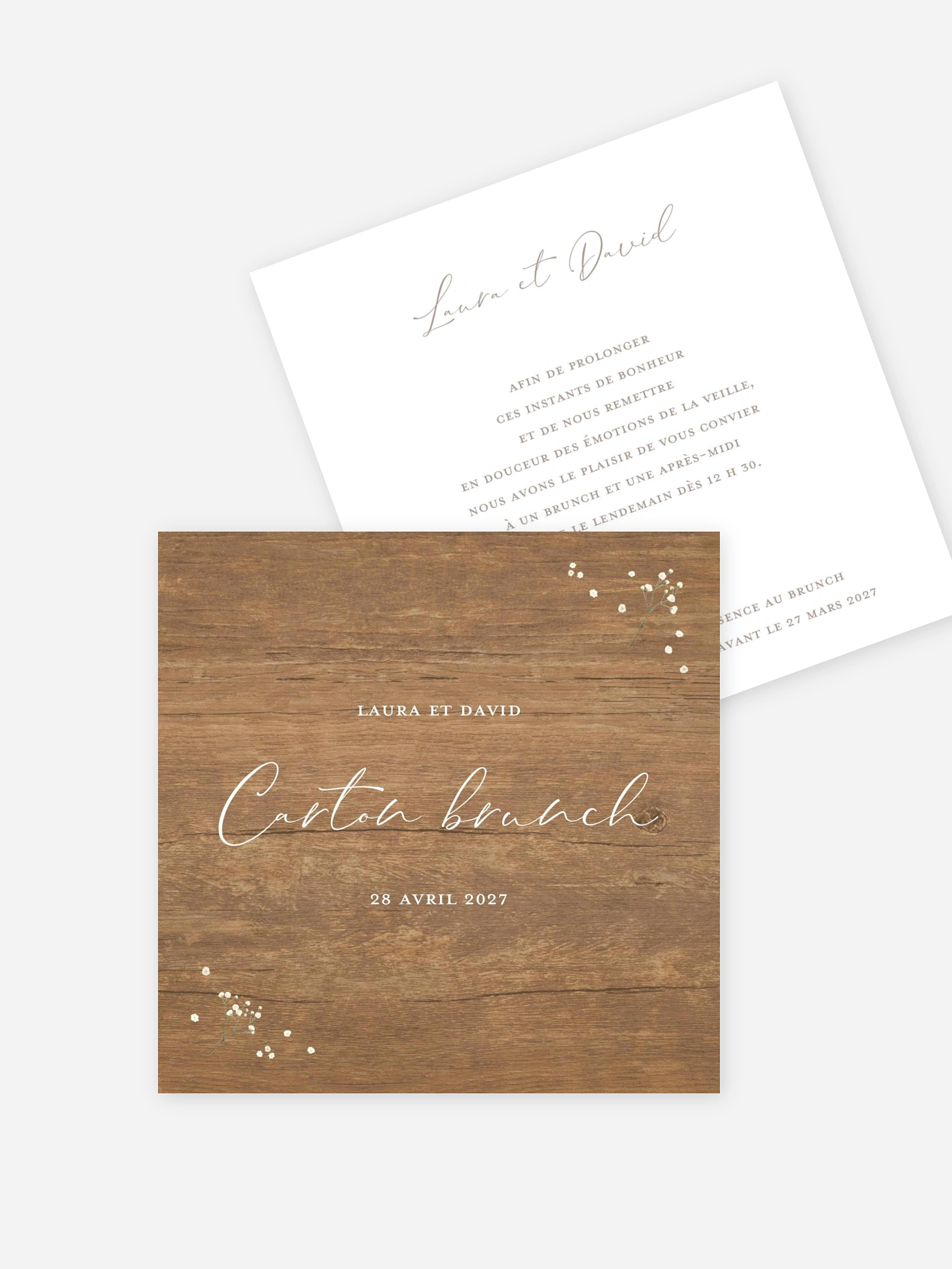 Carte brunch Couronne gypsophile