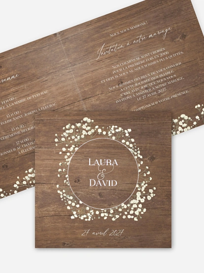Faire-part de mariage Bouquet de gypsophile