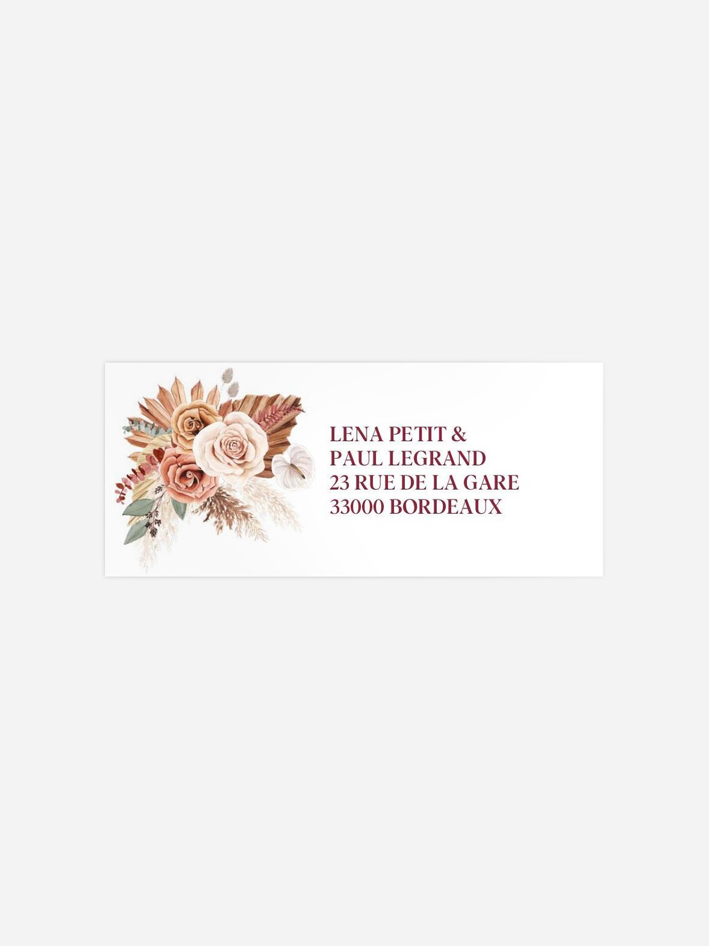Étiquette expéditeur mariage Bohemian Florals