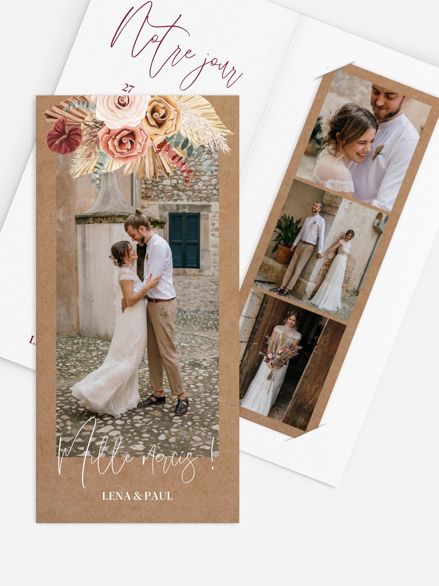 Carte de remerciements Bohemian Florals