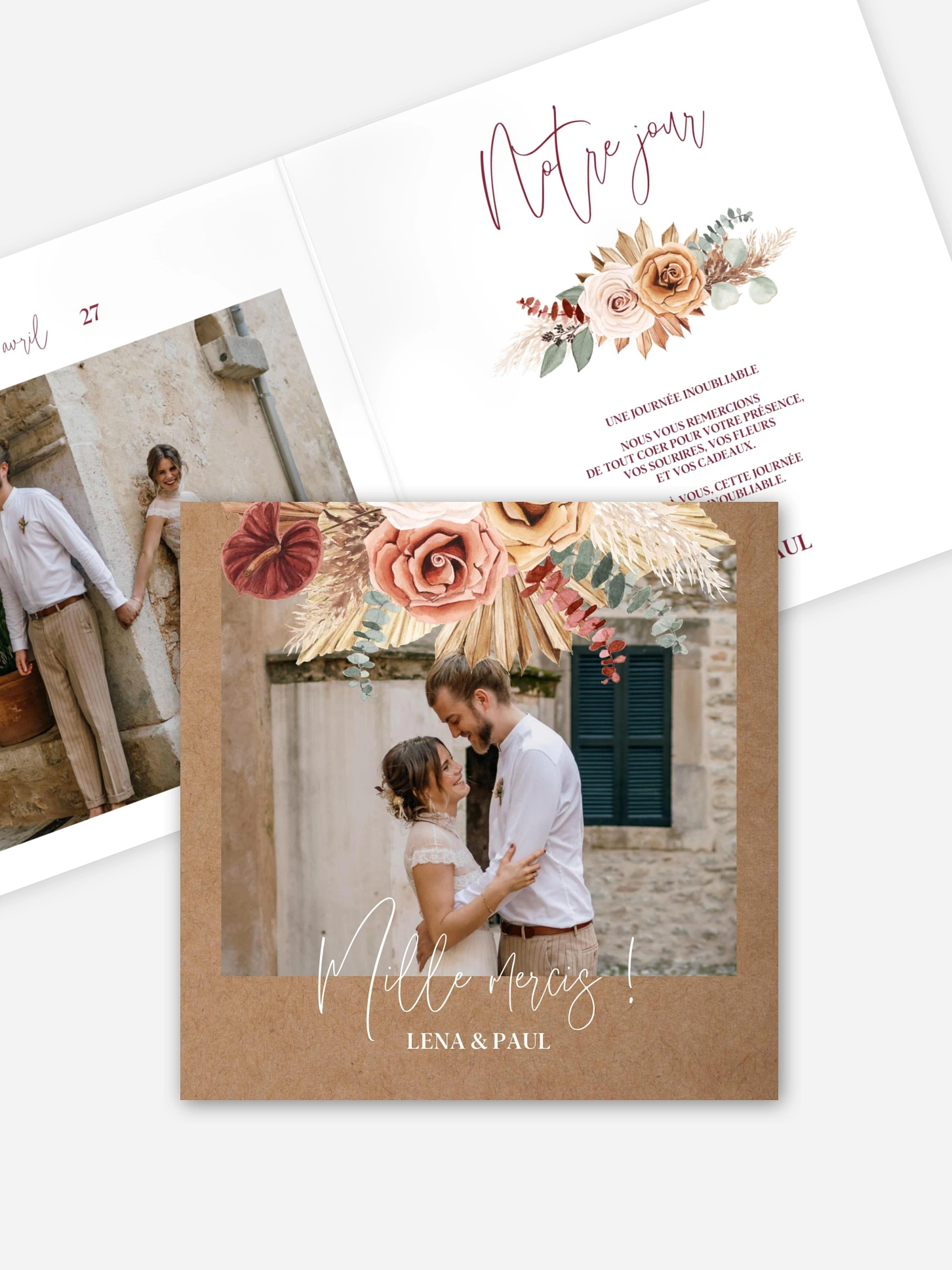 Carte de remerciements Bohemian Florals