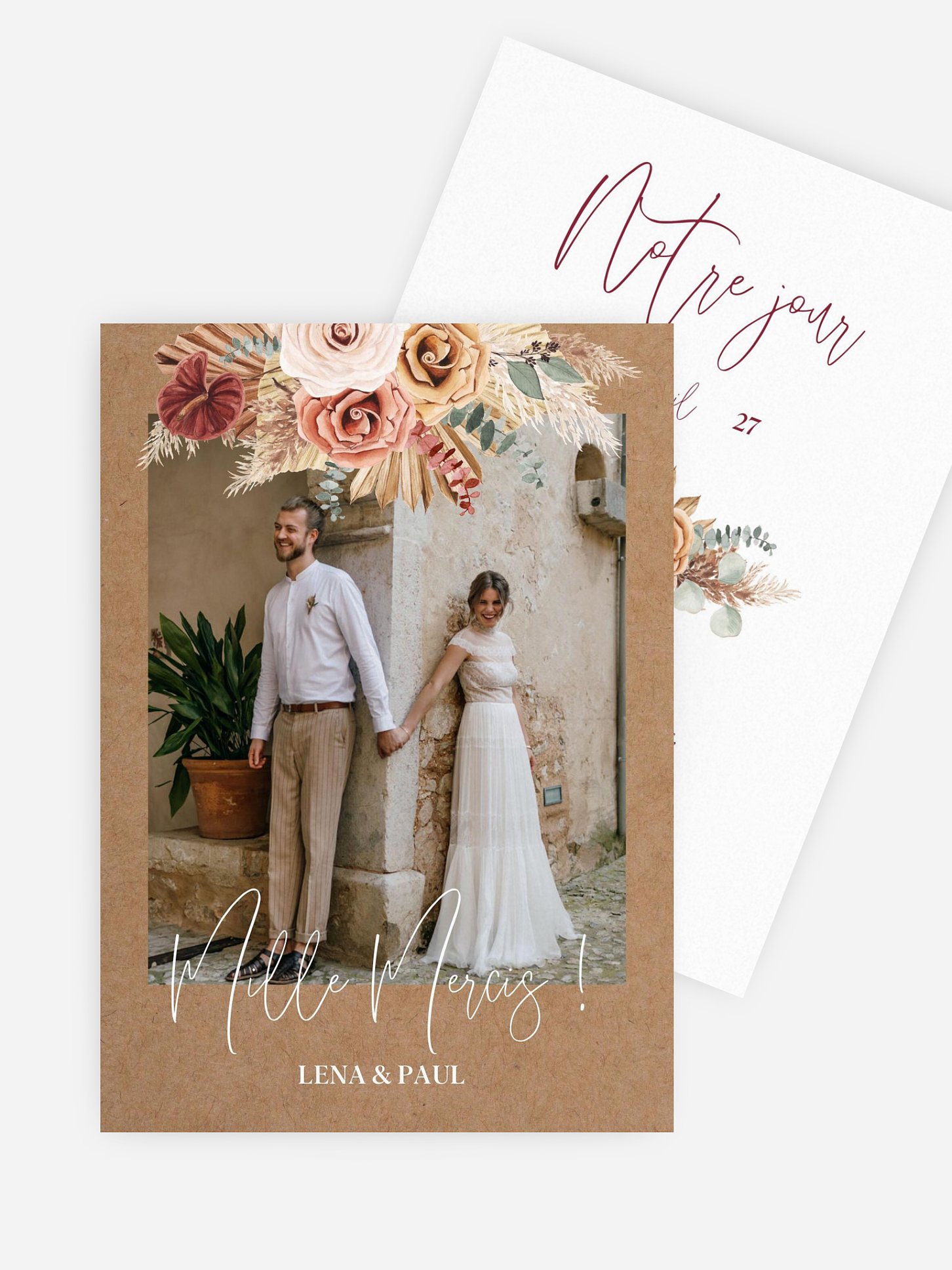 Carte de remerciements Bohemian Florals