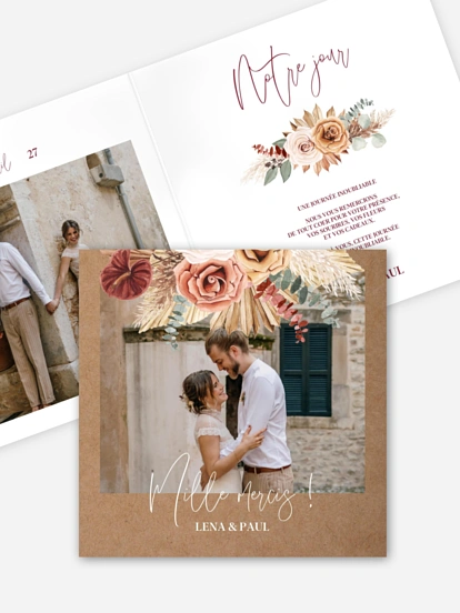 Carte de remerciements Bohemian Florals