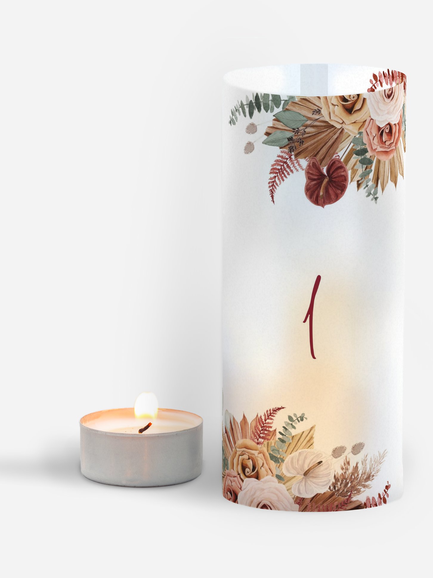 Numéro de table mariage Bohemian Florals