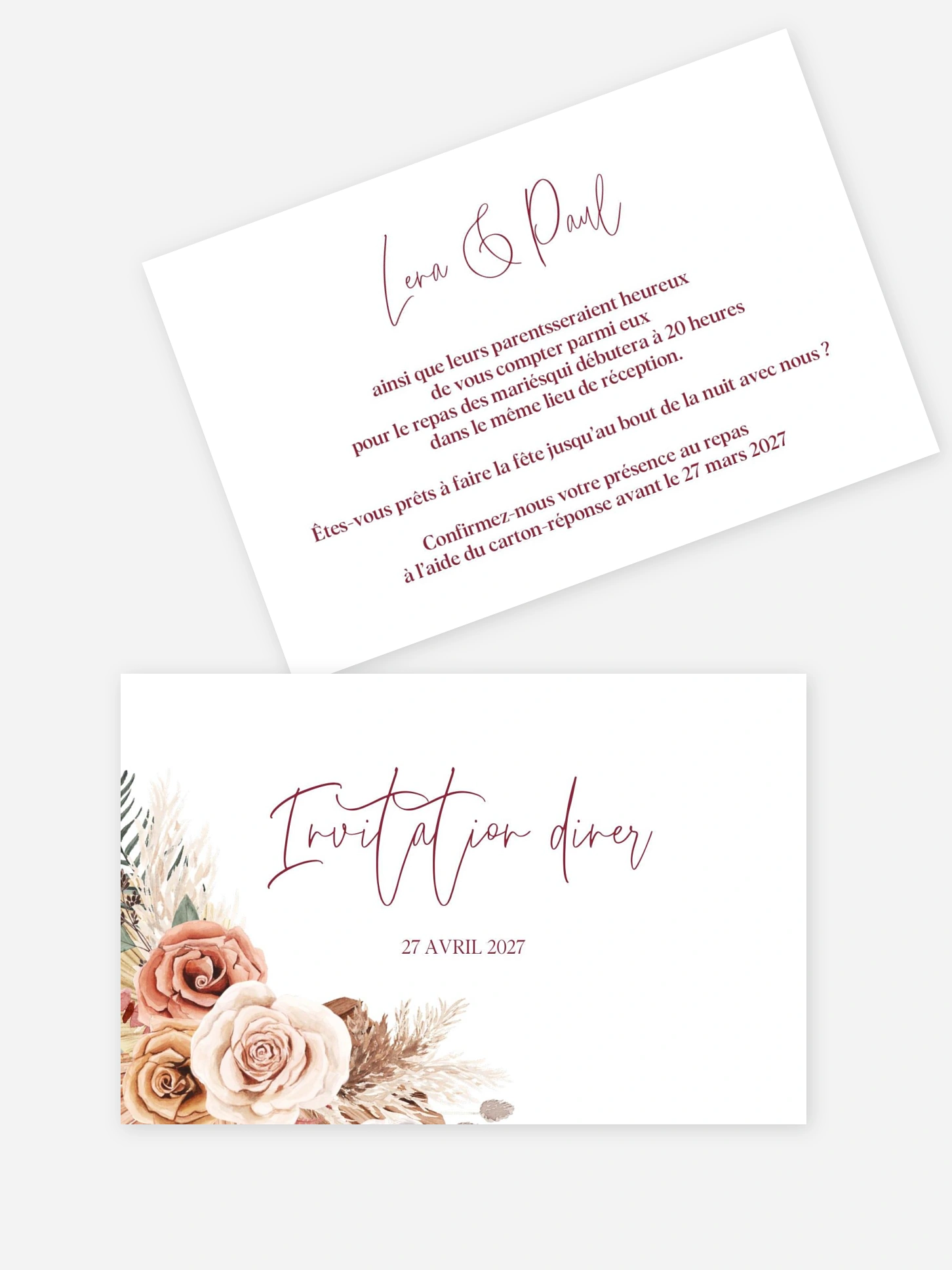 Carton d'invitation Bohemian Florals