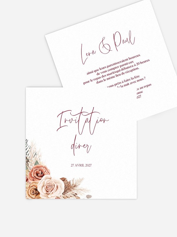 Carton d'invitation Bohemian Florals