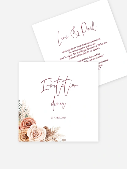 Carton d'invitation Bohemian Florals