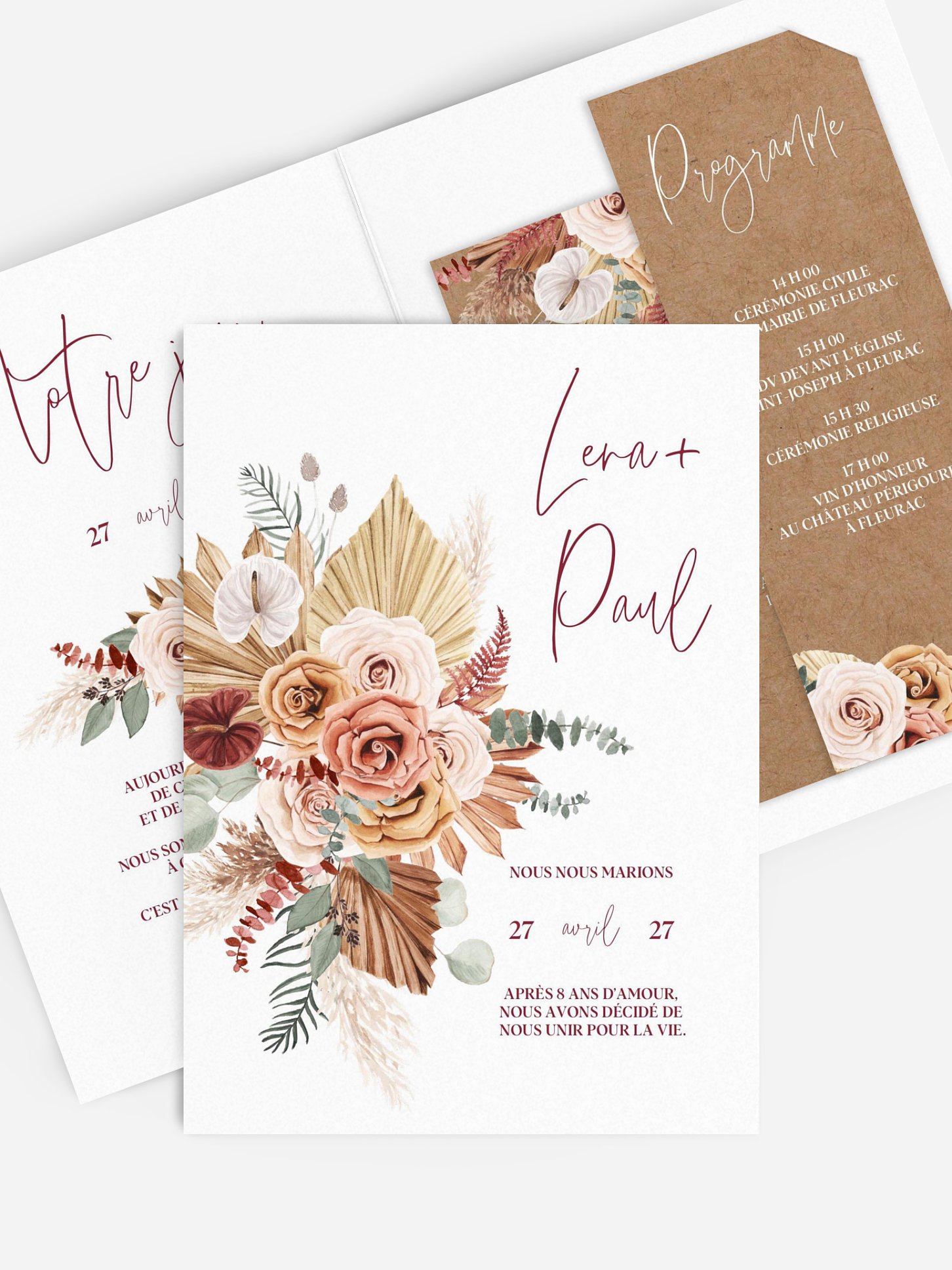 Faire-part de mariage Bohemian Florals