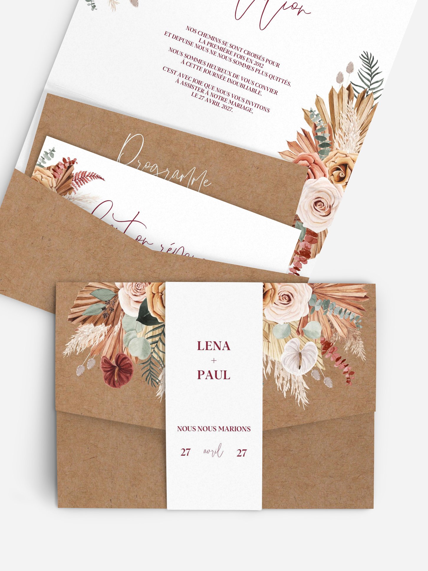 Faire-part de mariage Bohemian Florals