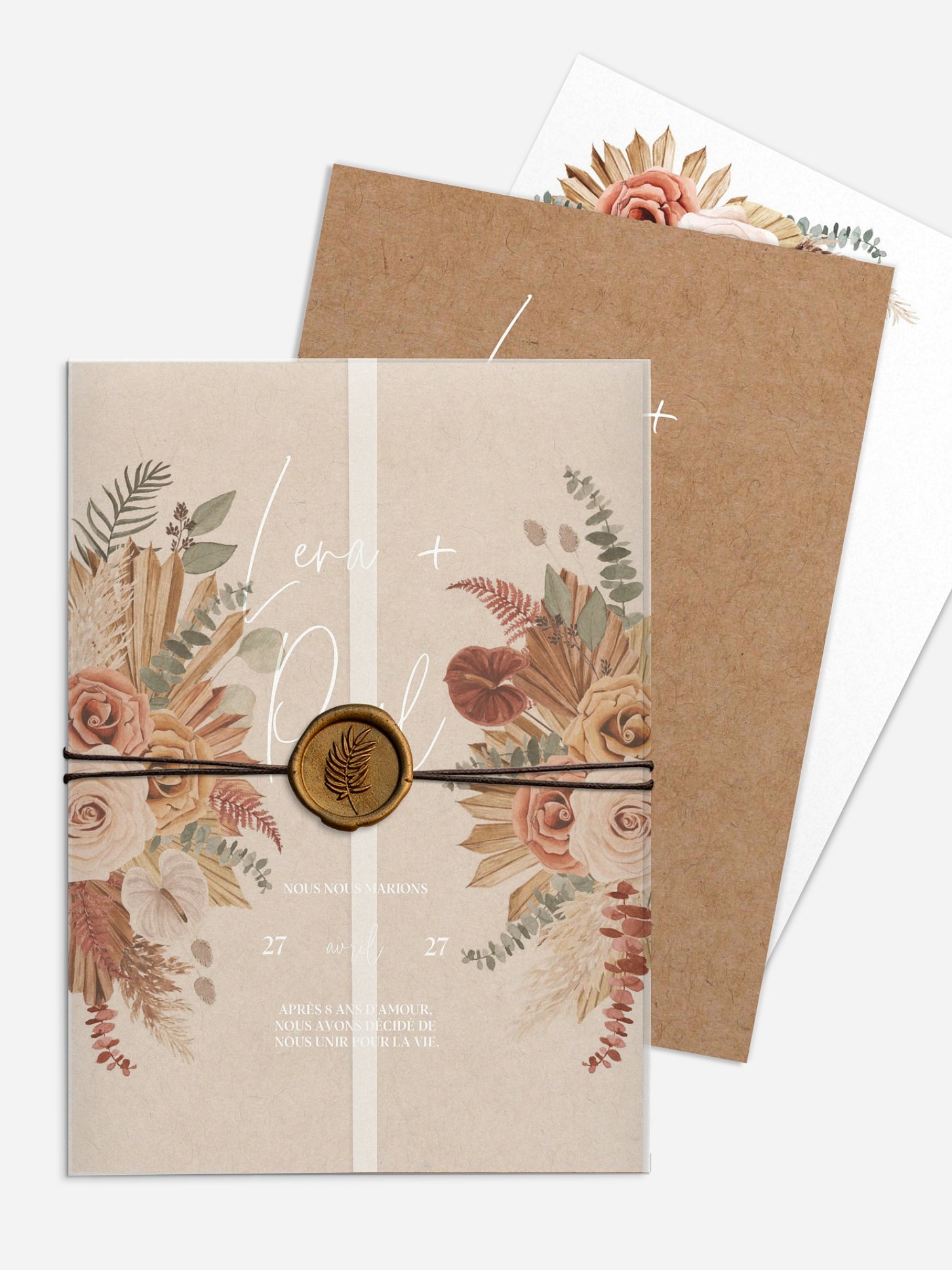 Faire-part de mariage Bohemian Florals