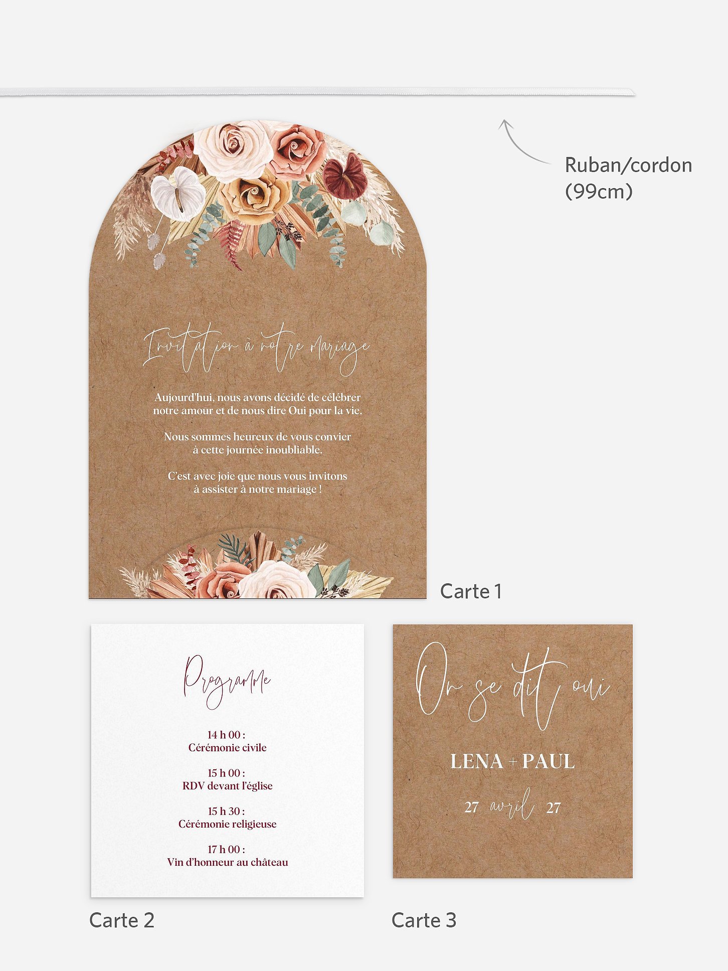 Faire-part de mariage Bohemian Florals