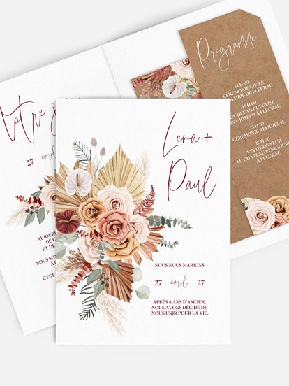 Faire-part de mariage Bohemian Florals