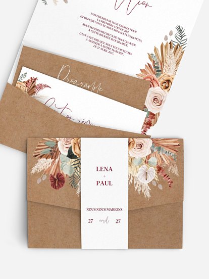 Faire-part de mariage Bohemian Florals