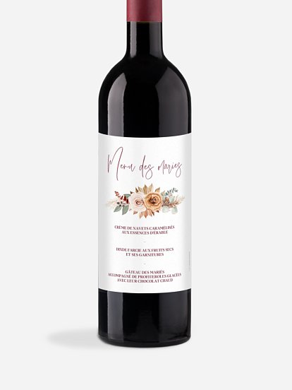 Etiquette bouteille Bohemian Florals