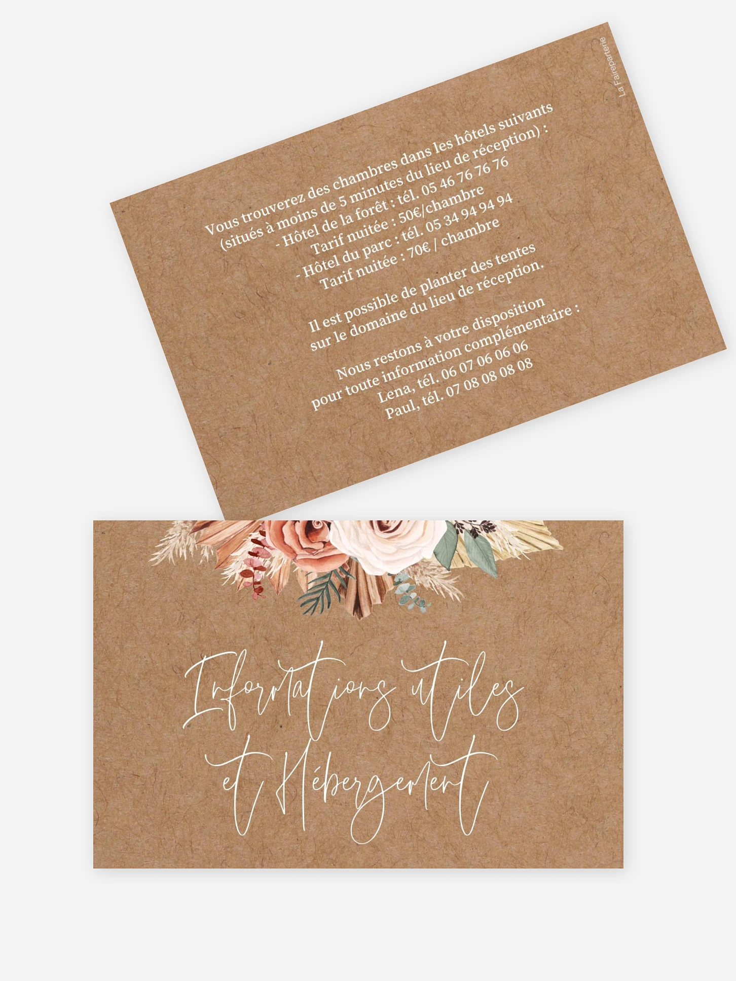 Carton information hébergement Bohemian Florals