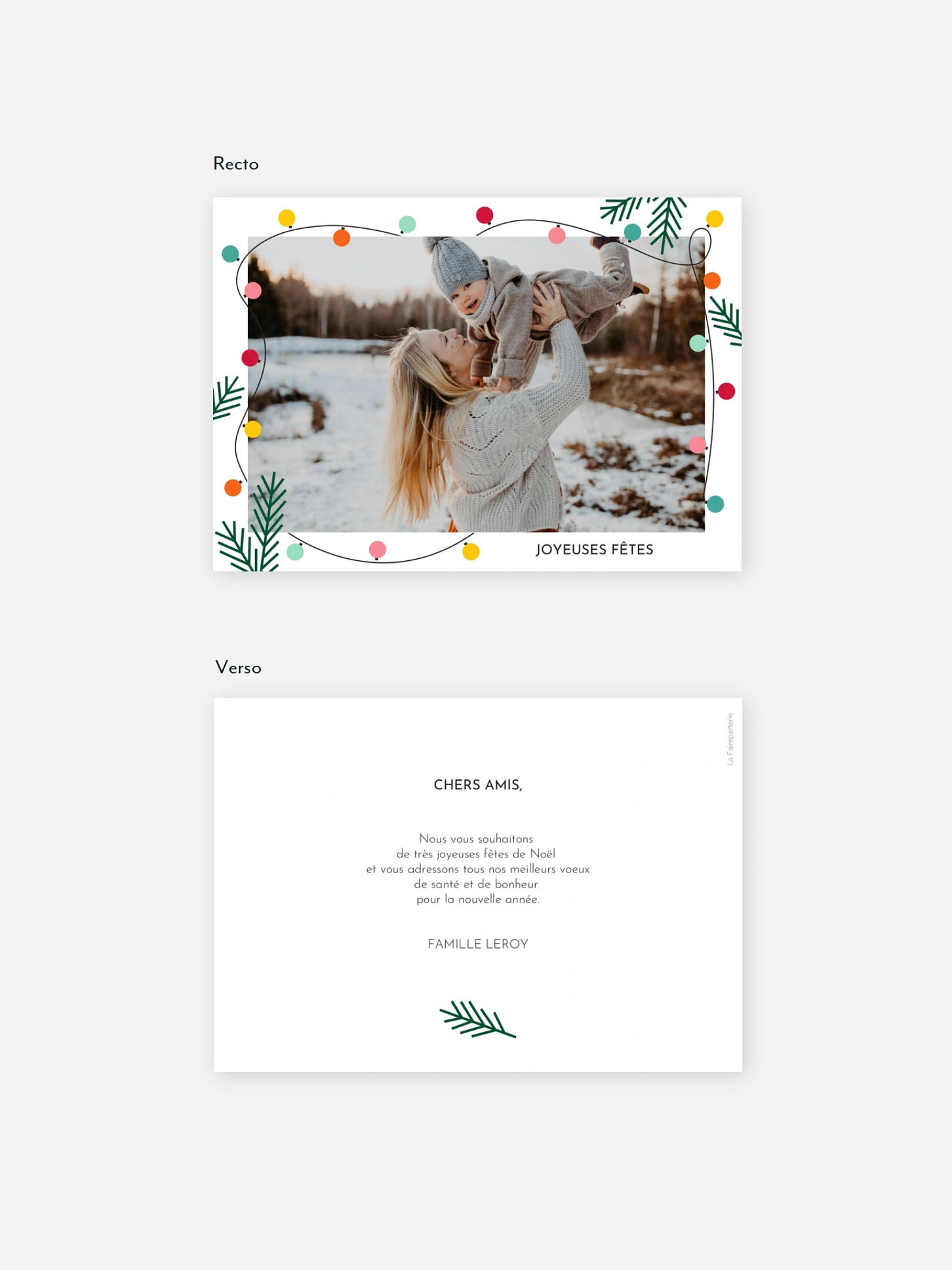 Carte de Noël Guirlande de Noël