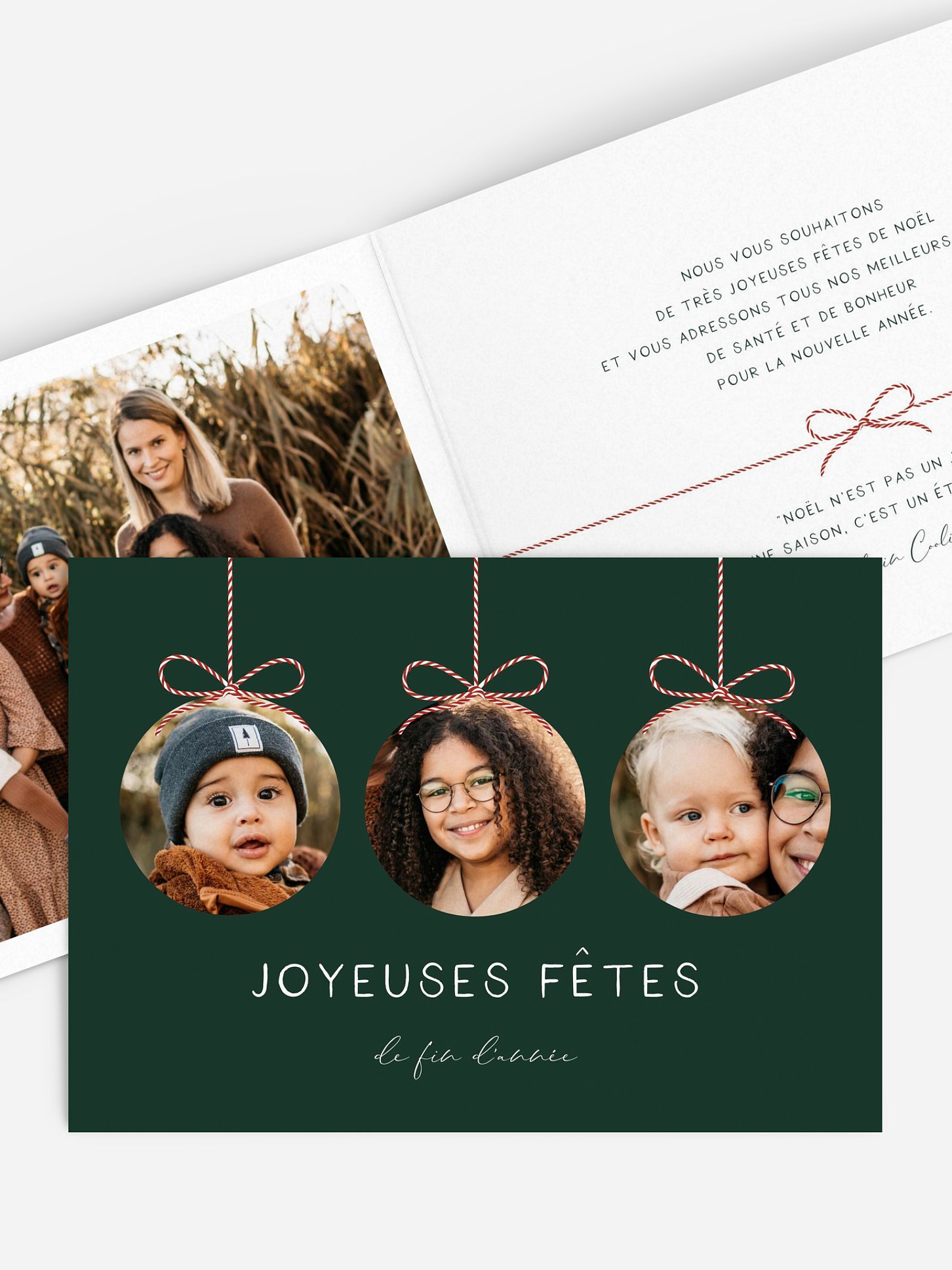 Carte de Noël Boules de photos