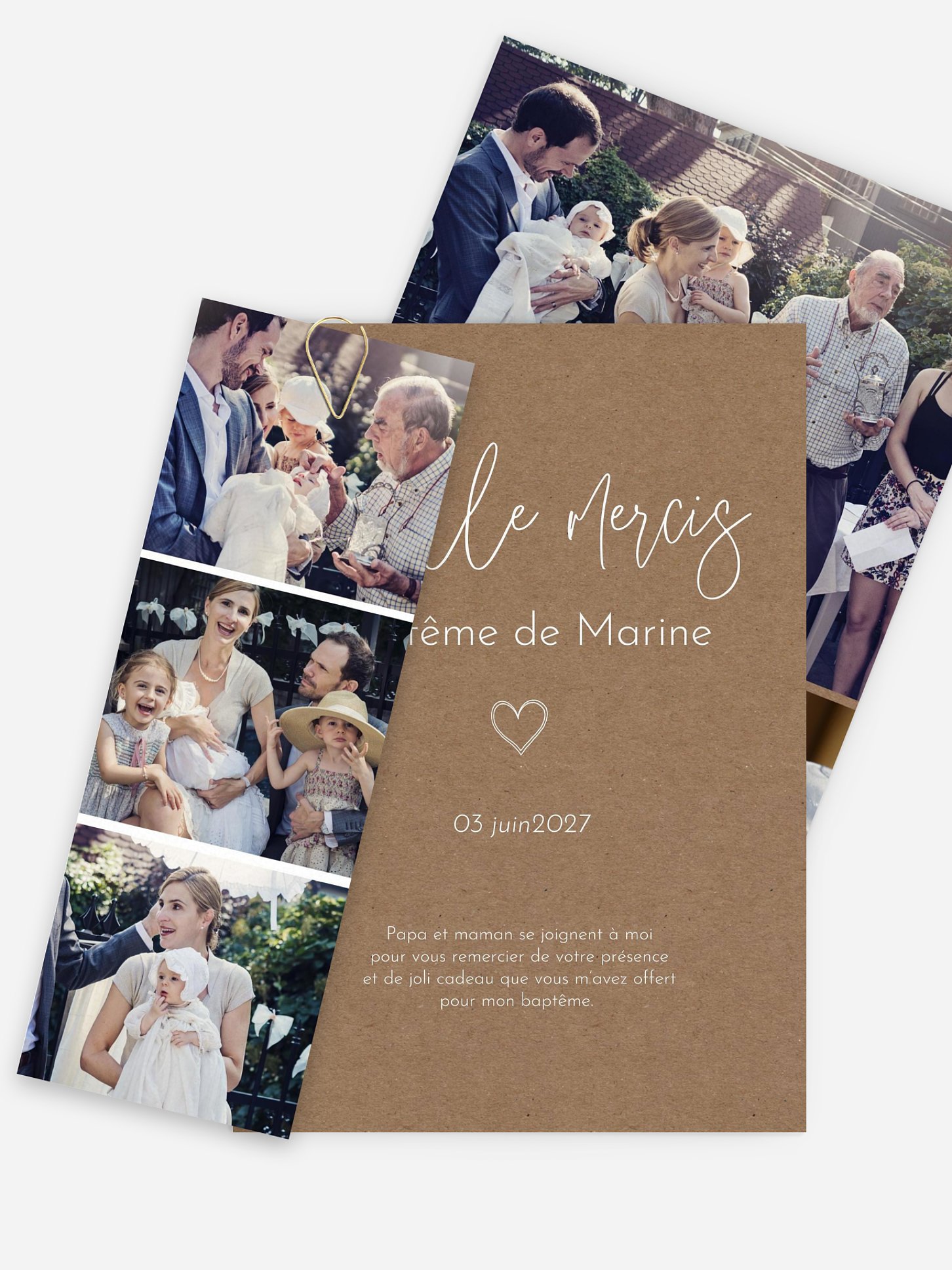 Carte remerciement baptême Symbols Of Love