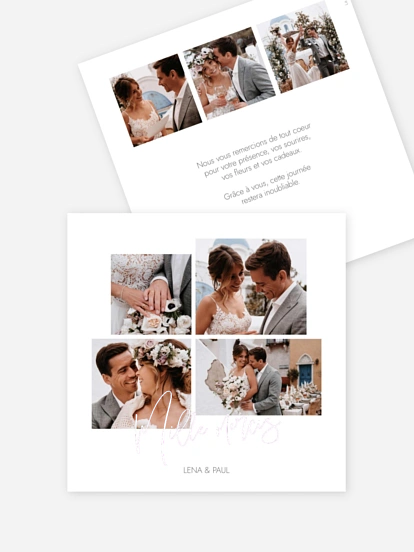 Carte de remerciements Thank you