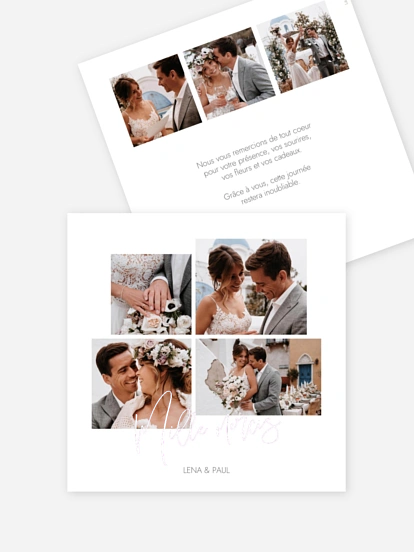 Carte de remerciements Thank you