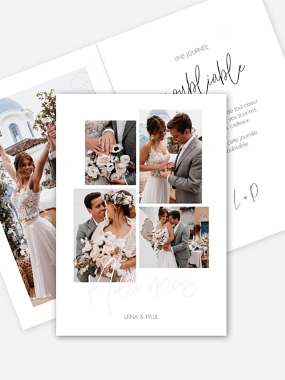 Carte de remerciements Thank you