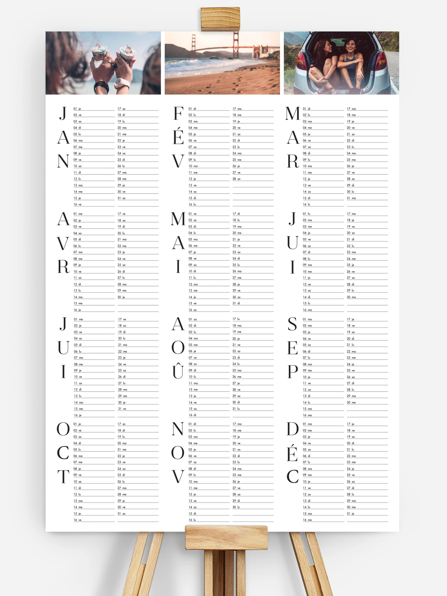 Affiche Calendrier Petit bonheur