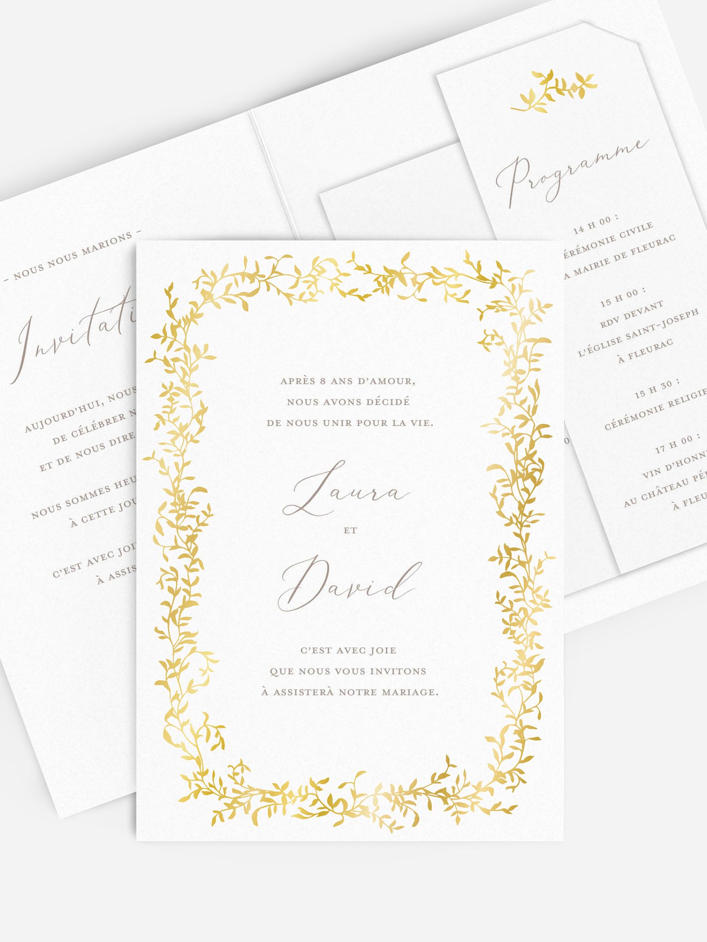 Faire-part de mariage Poésie précieuse