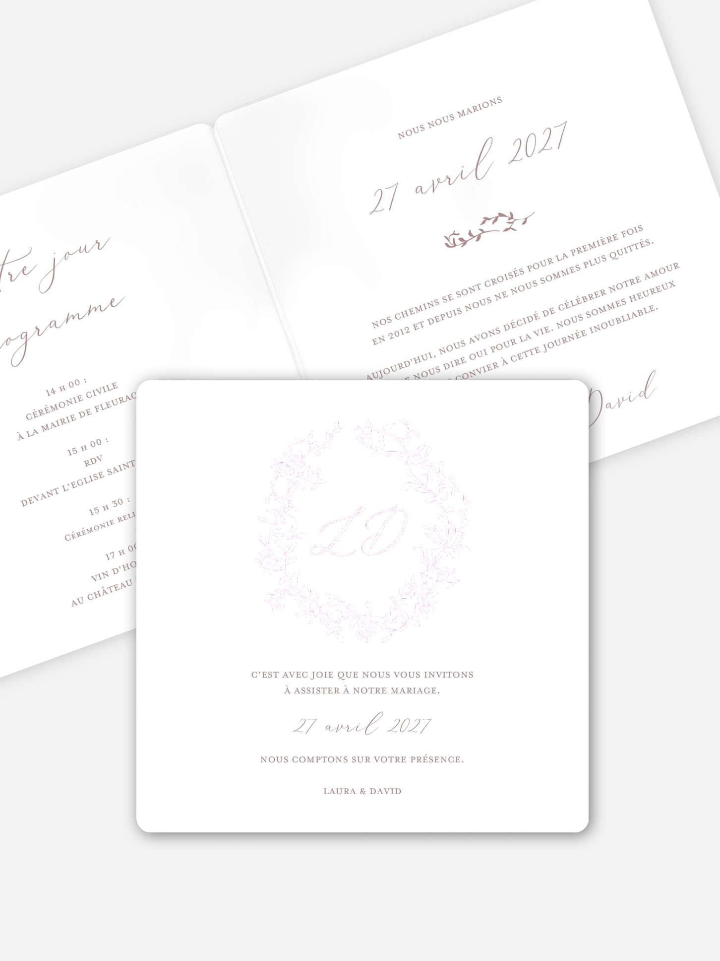 Faire-part de mariage Poème chic