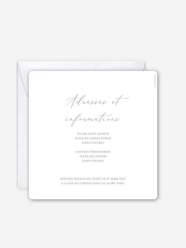 Faire-part de mariage Poème chic