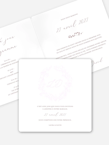 Faire-part de mariage Poème chic