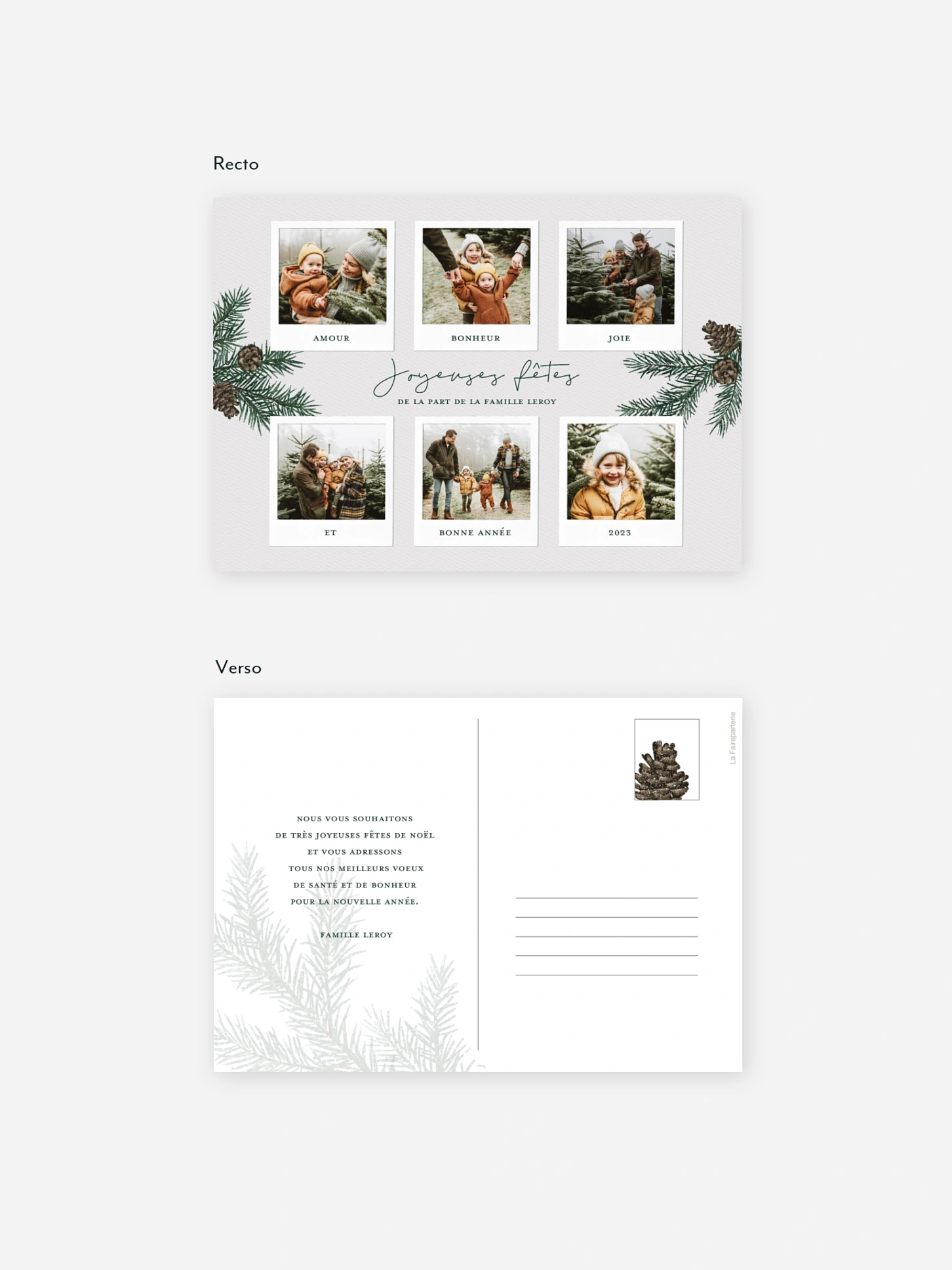 Carte de Noël Photos de Noël