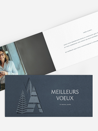 Carte de voeux entreprise Silhouette chic