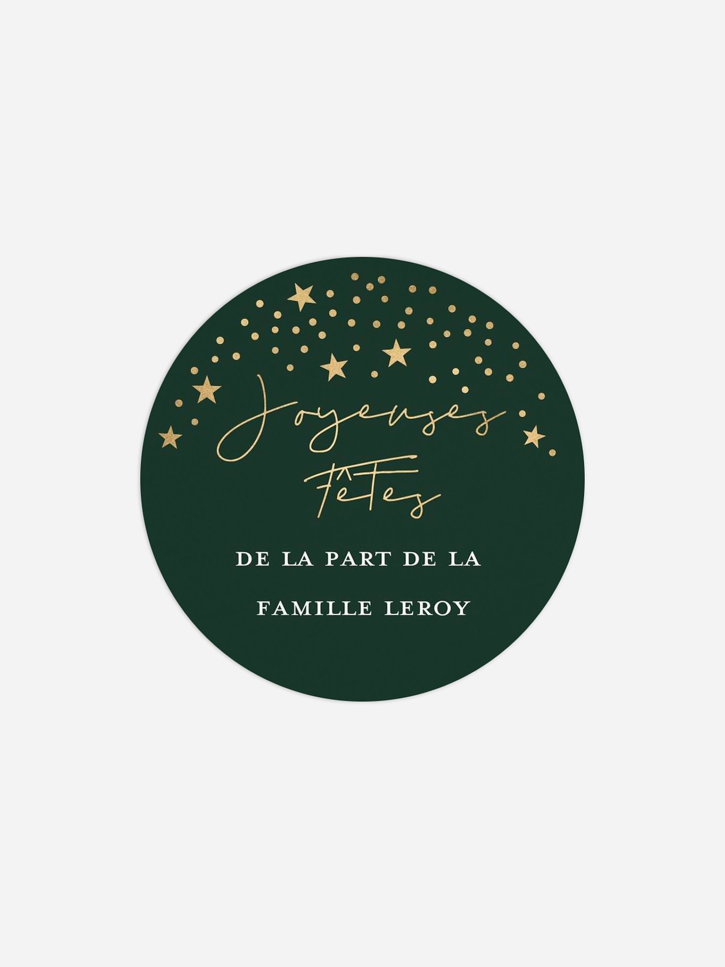 Étiquette cadeau Noël Joie des fêtes