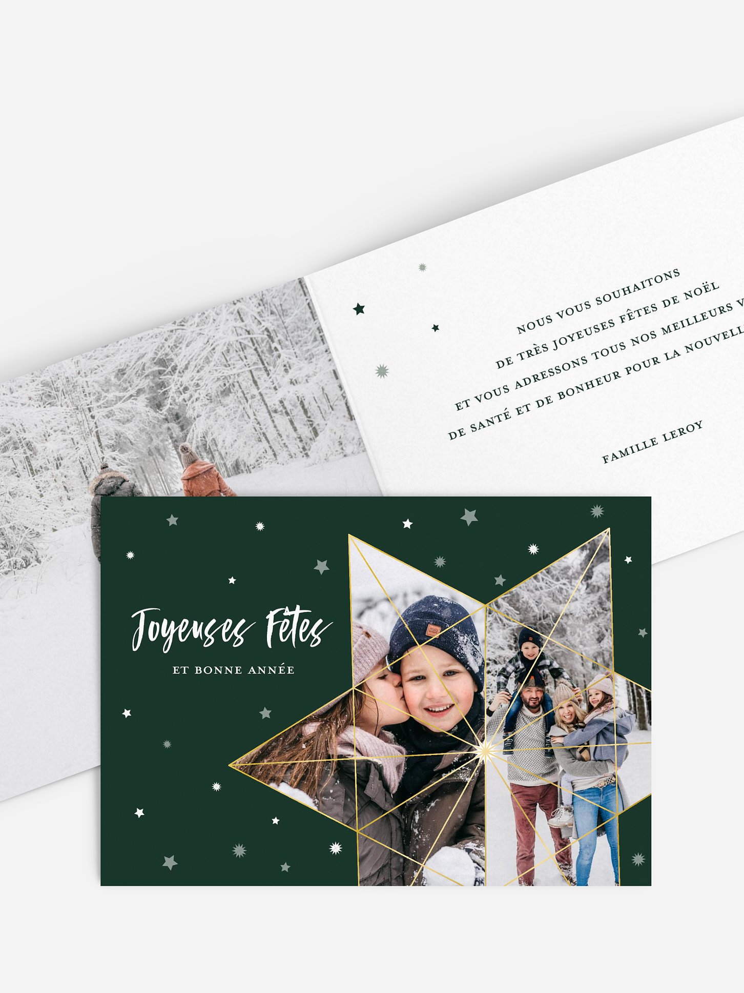 Carte de Noël Photo en étoile