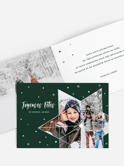Carte de Noël Photo en étoile