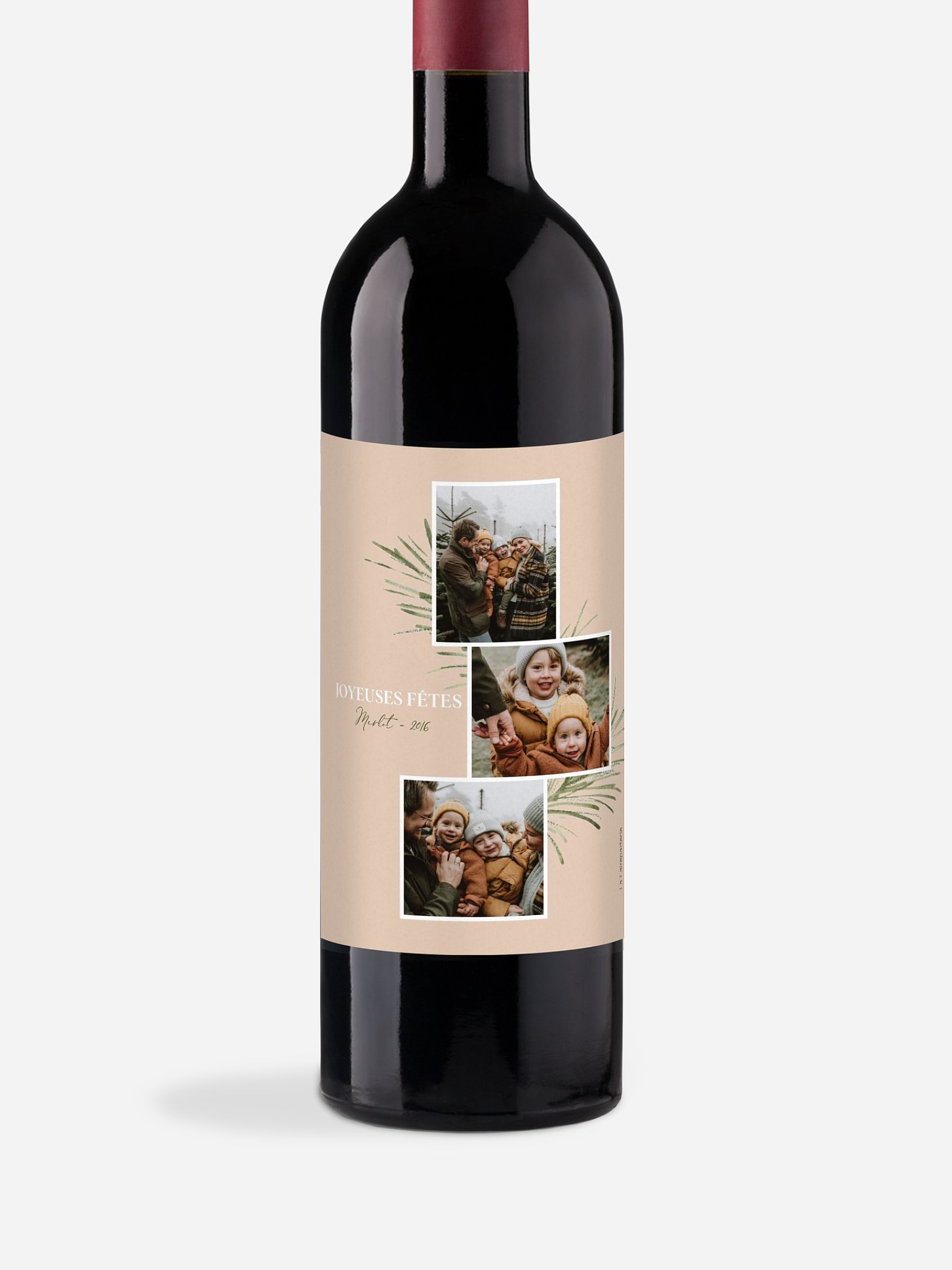 Étiquette pour bouteille Montage photo