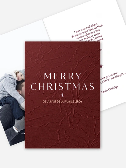 Carte de Noël Voeux élégants