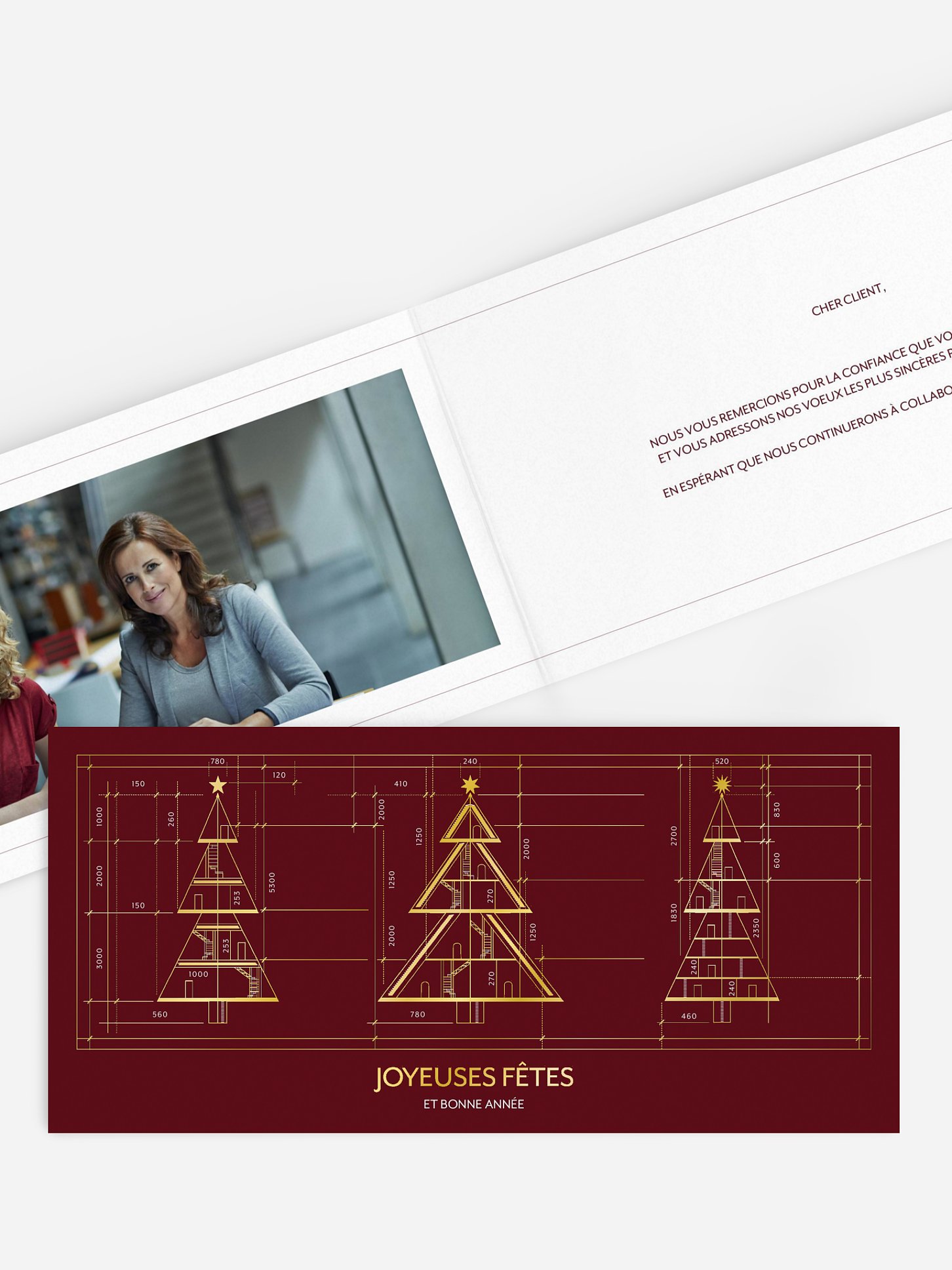 Carte de voeux entreprise Golden Lines