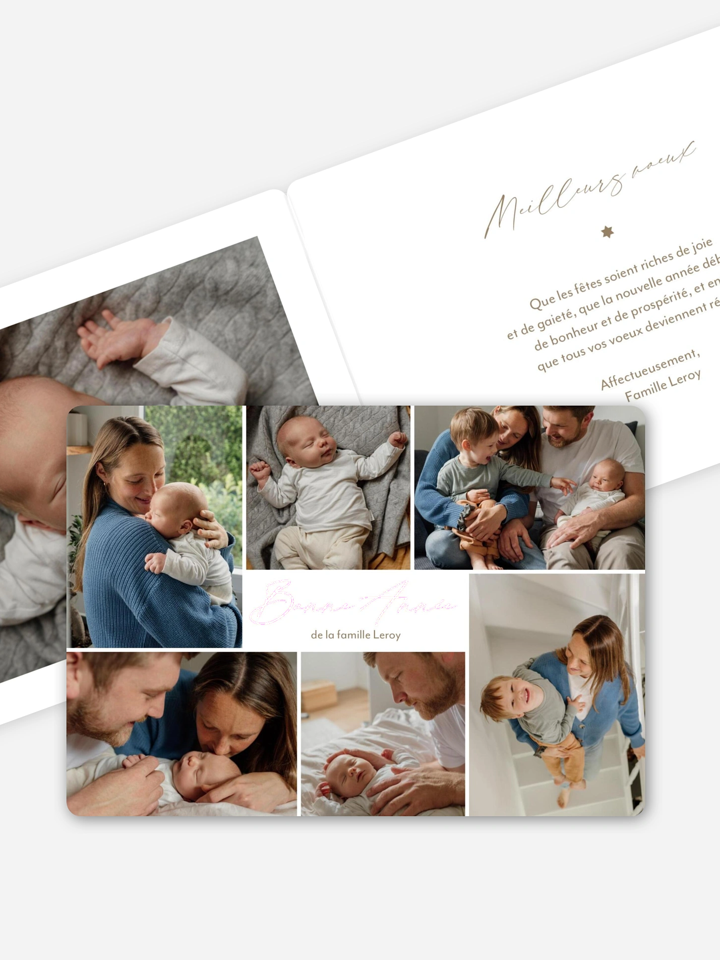 Carte de voeux Voeux photo collage